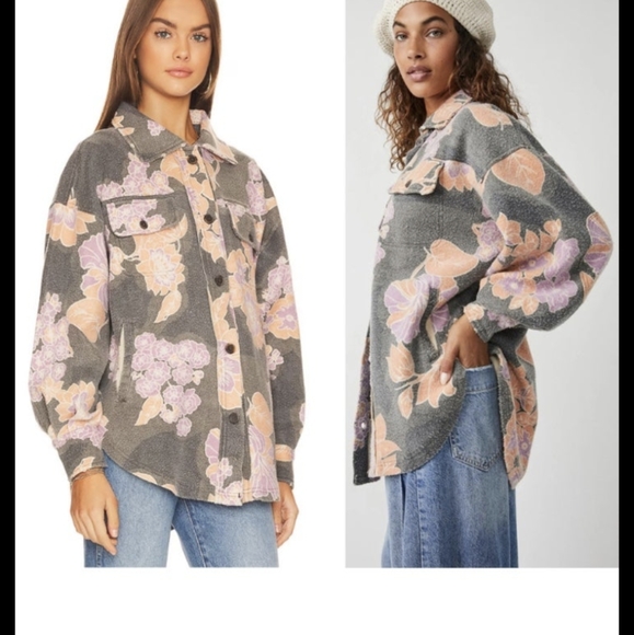 NWT Free People Floral Ruby Shirt Jacket, SM - Picture 14 of 15